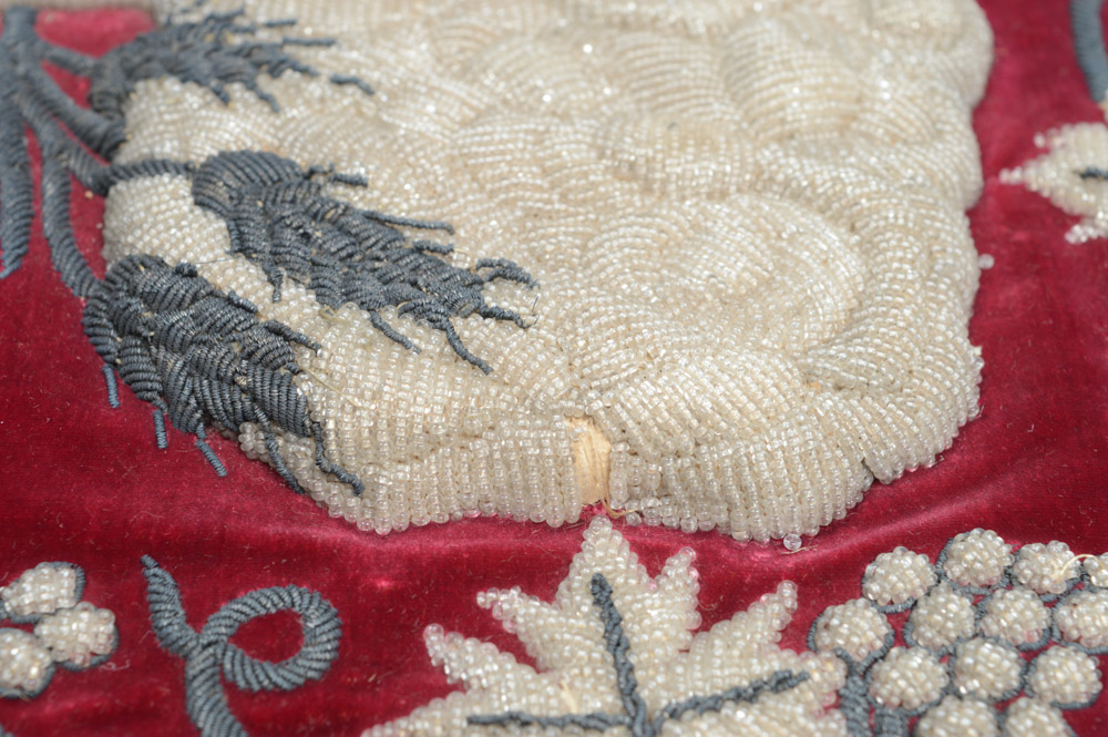 Antique Mexican Beaded Needlework Chalice Veil