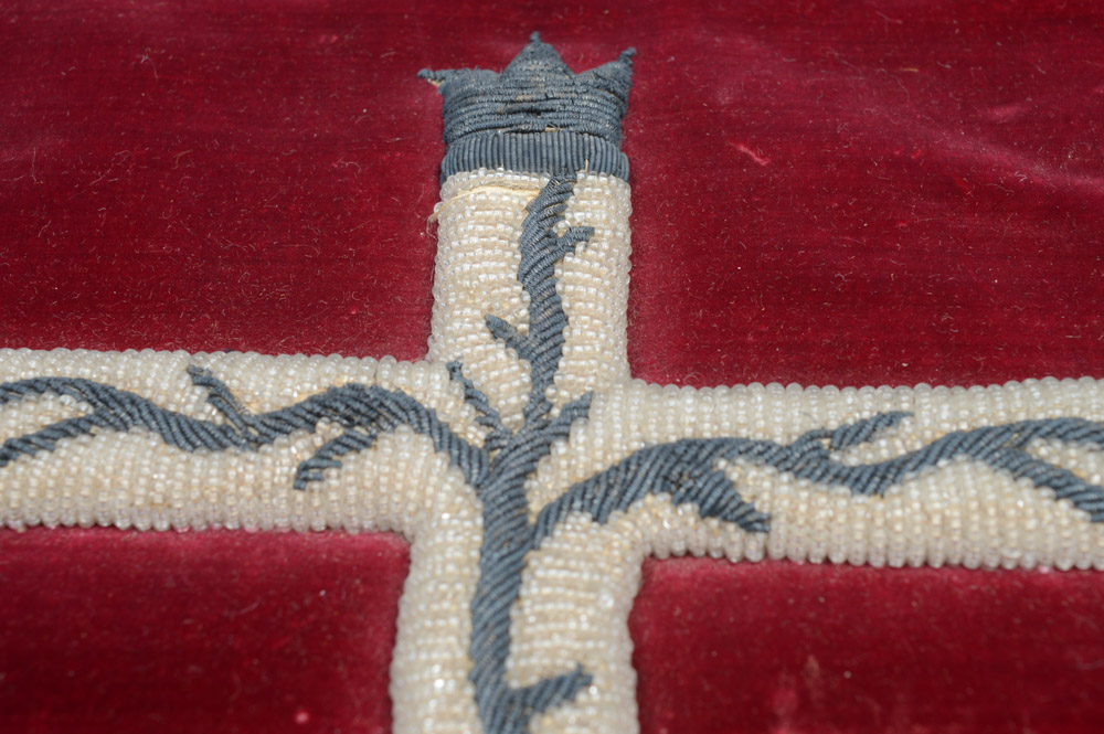 Antique Mexican Beaded Needlework Chalice Veil