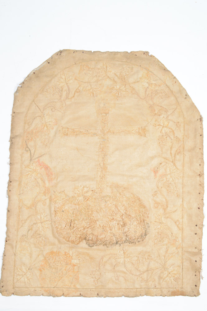 Antique Mexican Beaded Needlework Chalice Veil