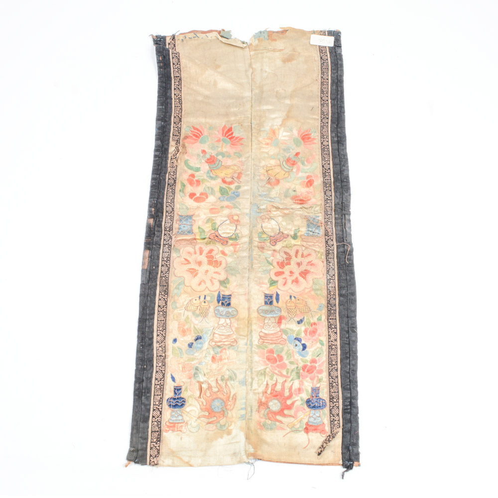Antique Chinese Silk Embroidery Panel