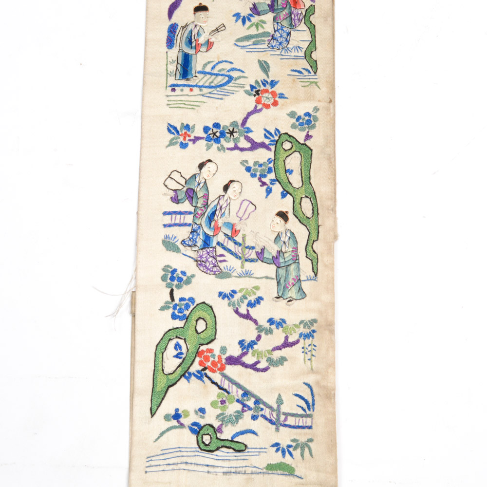 Antique Chinese Silk Embroidered Panel