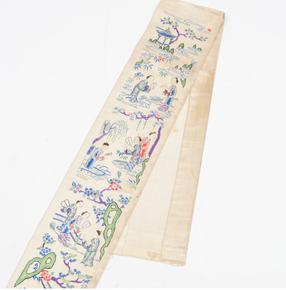 Antique Chinese Silk Embroidered Panel