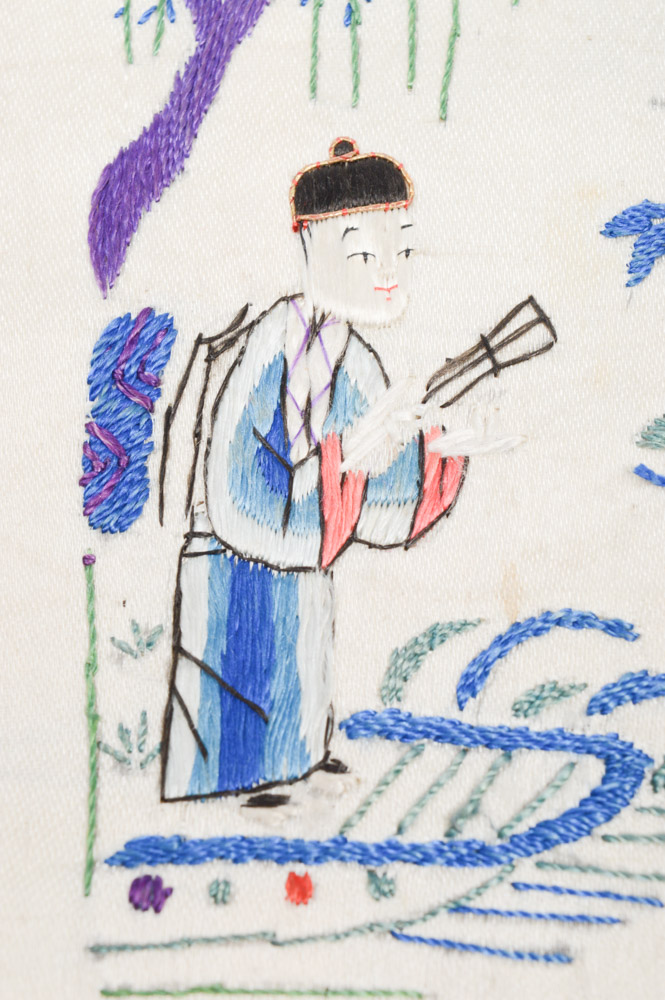 Antique Chinese Silk Embroidered Panel