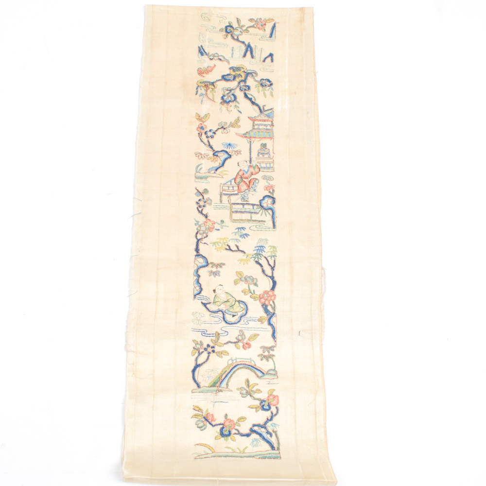 Antique Chinese Silk Embroidered Panel
