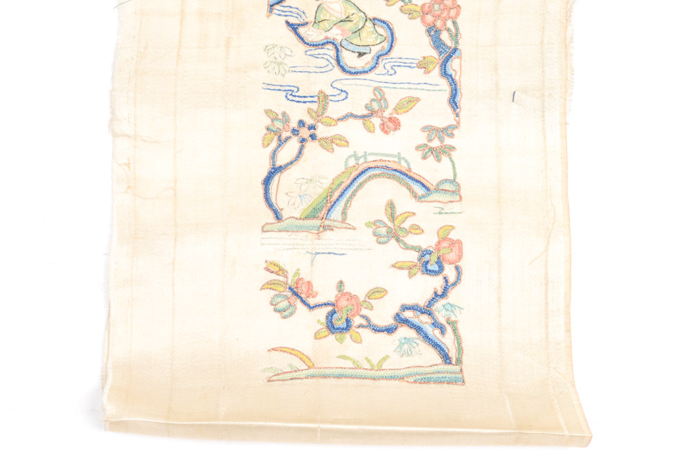 Antique Chinese Silk Embroidered Panel