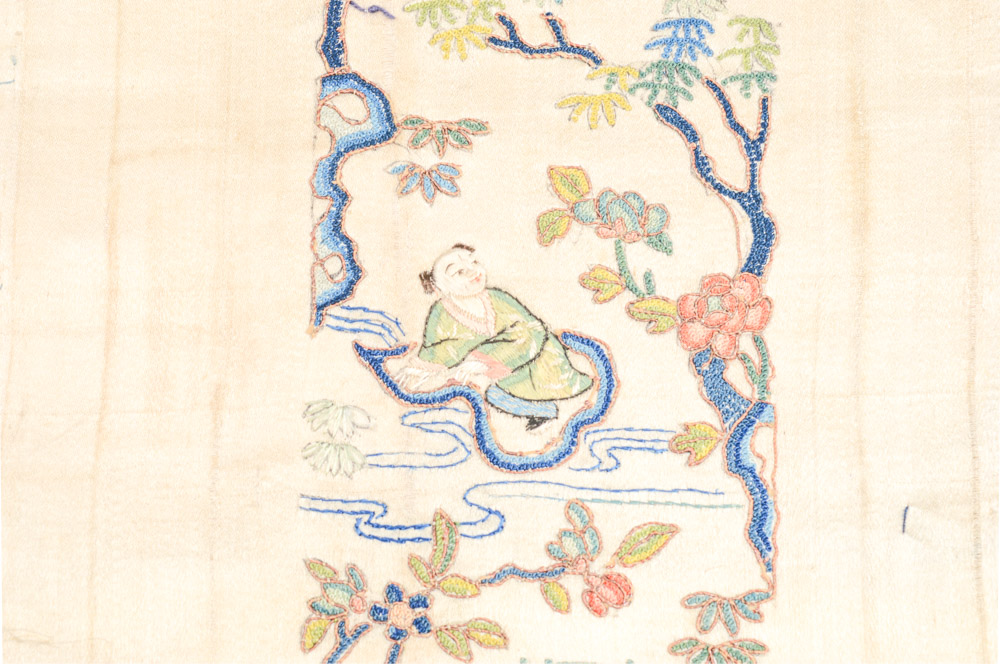 Antique Chinese Silk Embroidered Panel
