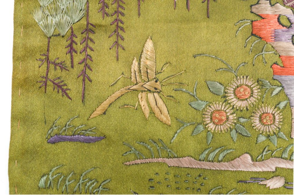 Chinese Late Qing Dynasty Silk Embroidered Belt