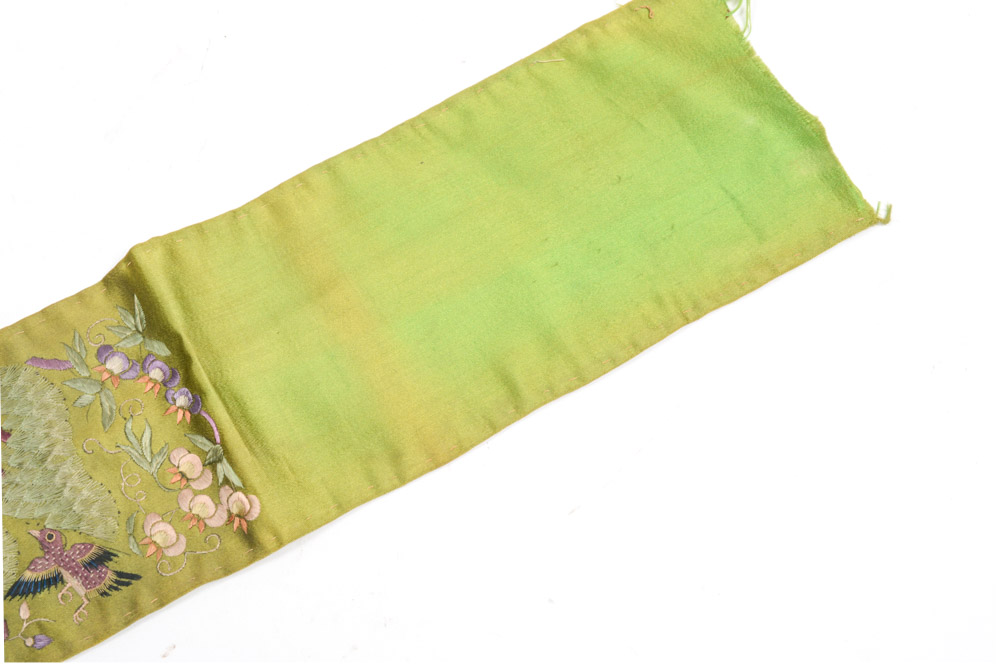 Chinese Late Qing Dynasty Silk Embroidered Belt