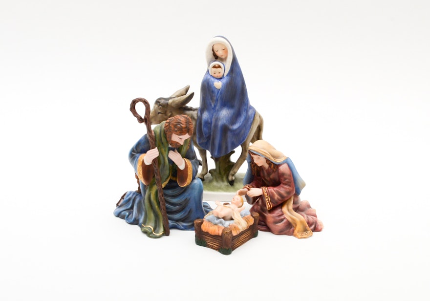 Porcelain Nativity Figurines Including Goebel