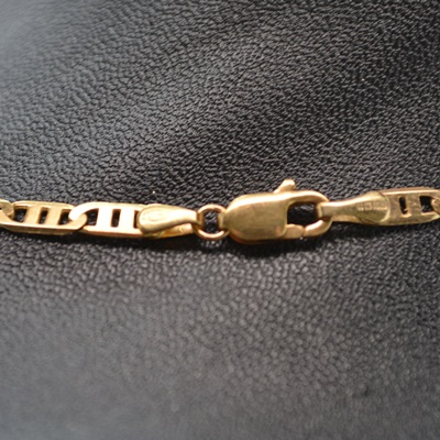 14K Yellow Gold Anchor Style Chain Necklace