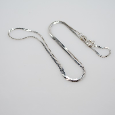 14K White Gold S-Link Chain Necklace