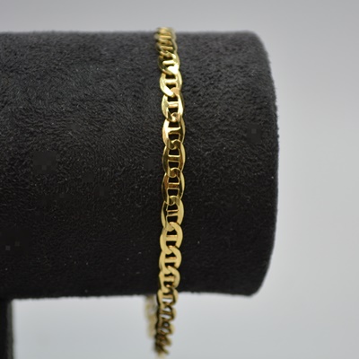 18K Yellow Gold Anchor Chain Bracelet
