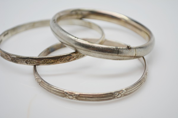 Three Sterling Silver Bangles