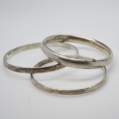 Three Sterling Silver Bangles