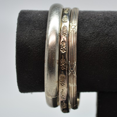 Three Sterling Silver Bangles
