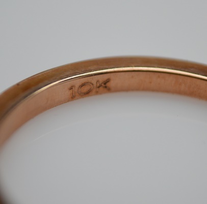 Two 10K Rose and Two 10K Green Gold Slim Rings