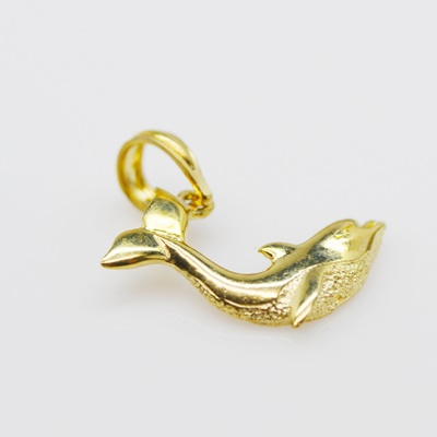 14K Yellow Gold Dolphin Charm