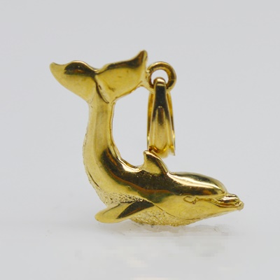 14K Yellow Gold Dolphin Charm