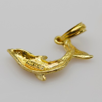 14K Yellow Gold Dolphin Charm