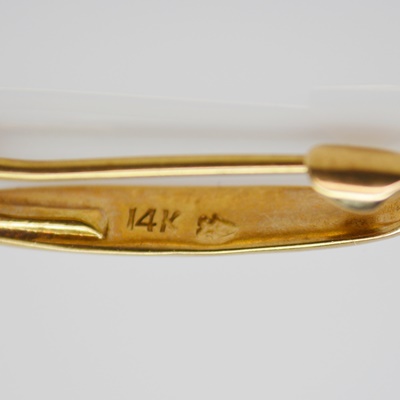 Three 14K Yellow Gold Cultured Pearl and Enamel Lingerie Pins