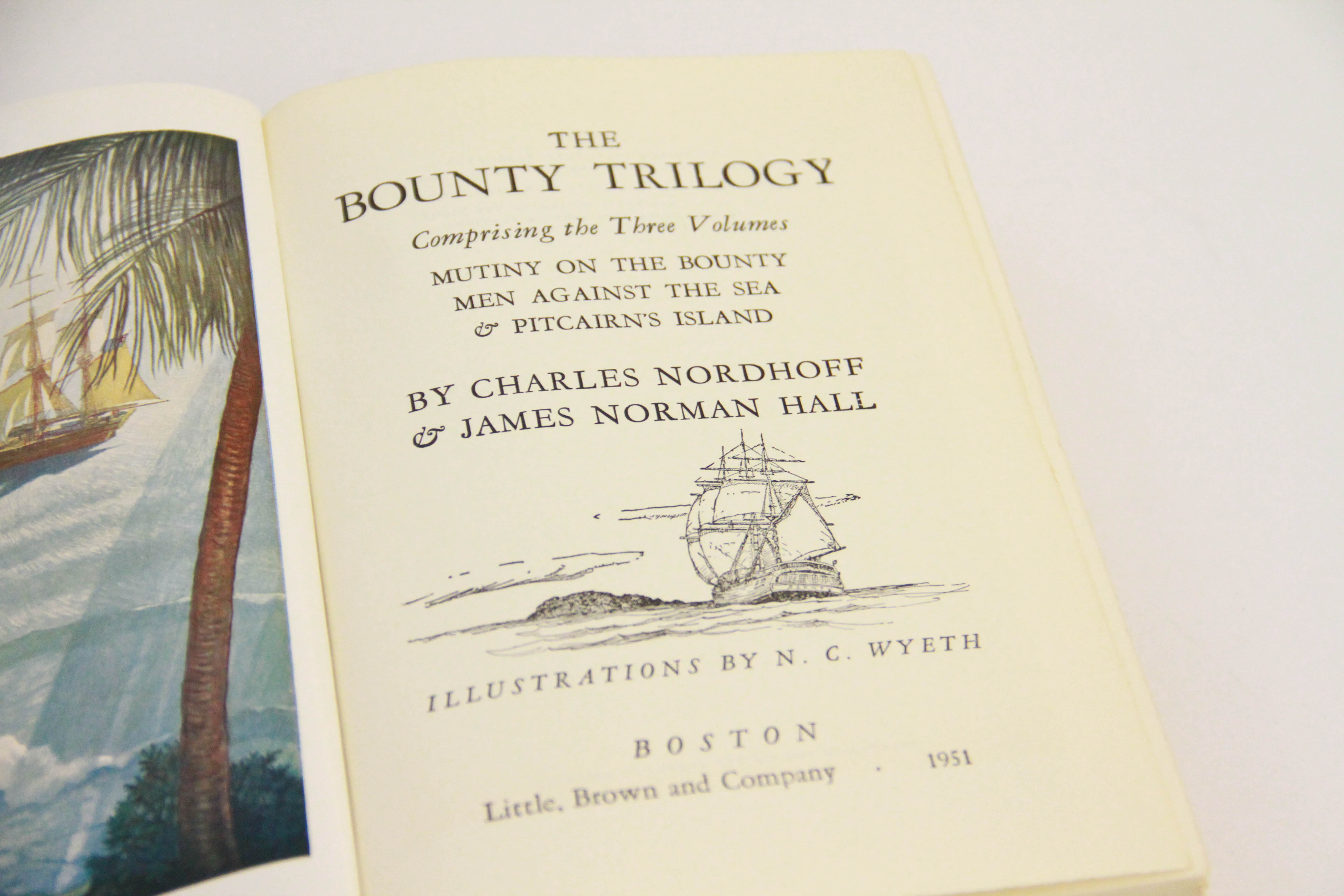 1951 "The Bounty Trilogy" Wyeth Edition by Charles Nordhoff and James Norman Hall