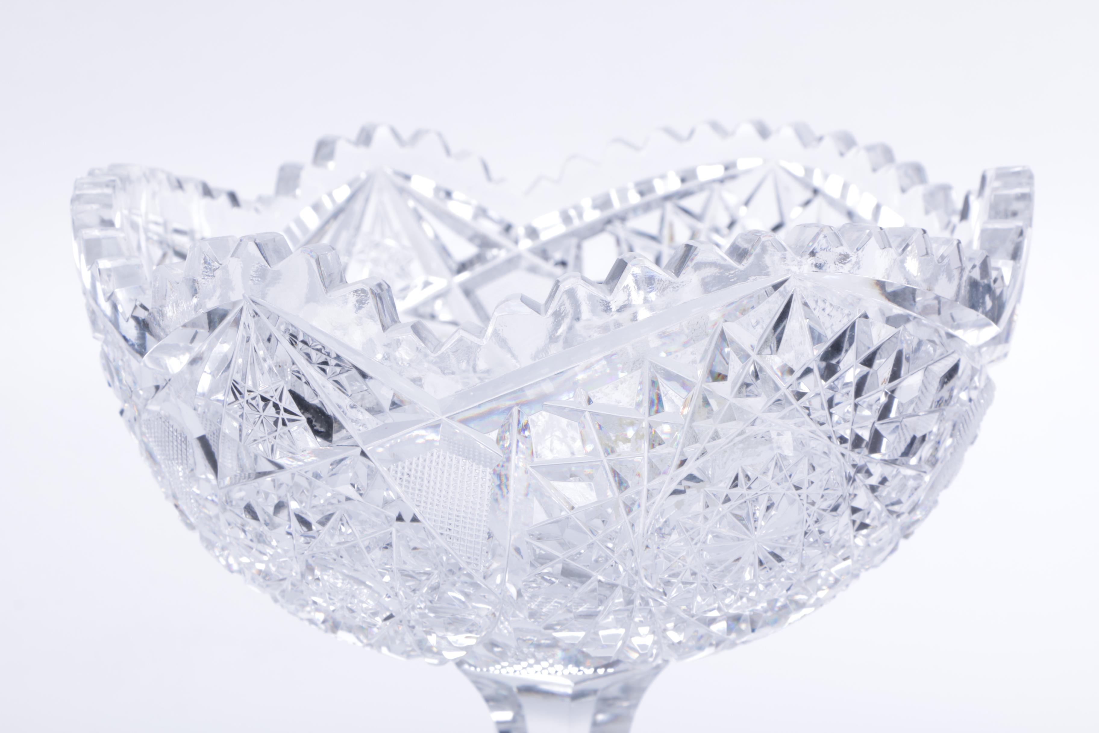 Cut Glass Footed Candy Dish