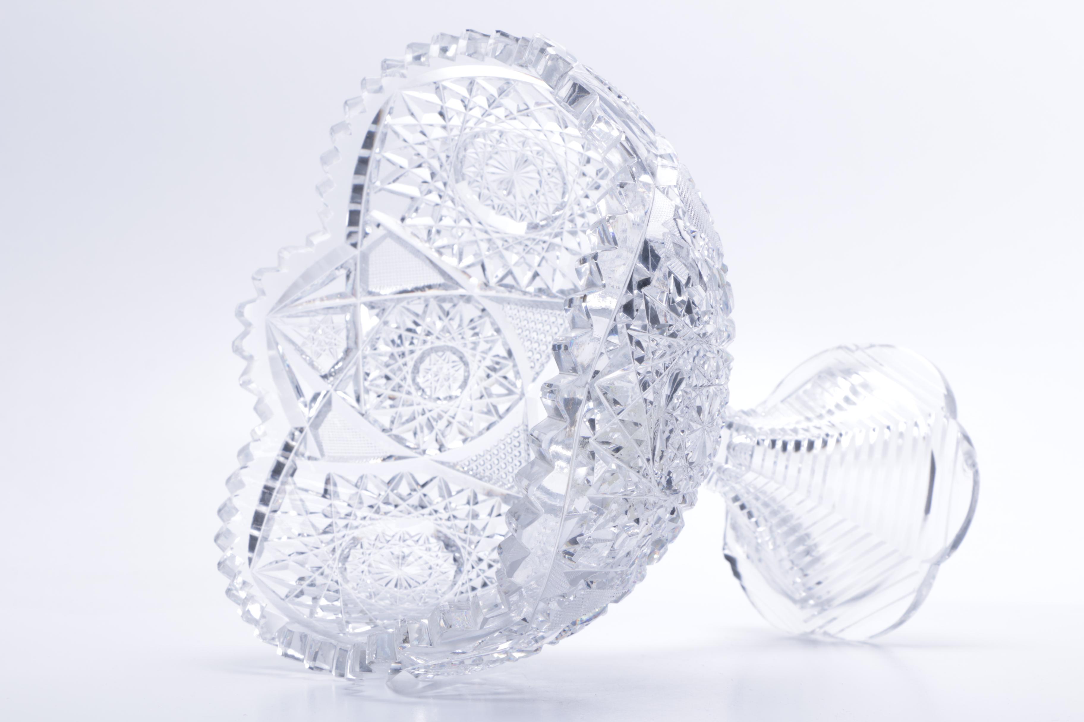 Cut Glass Footed Candy Dish