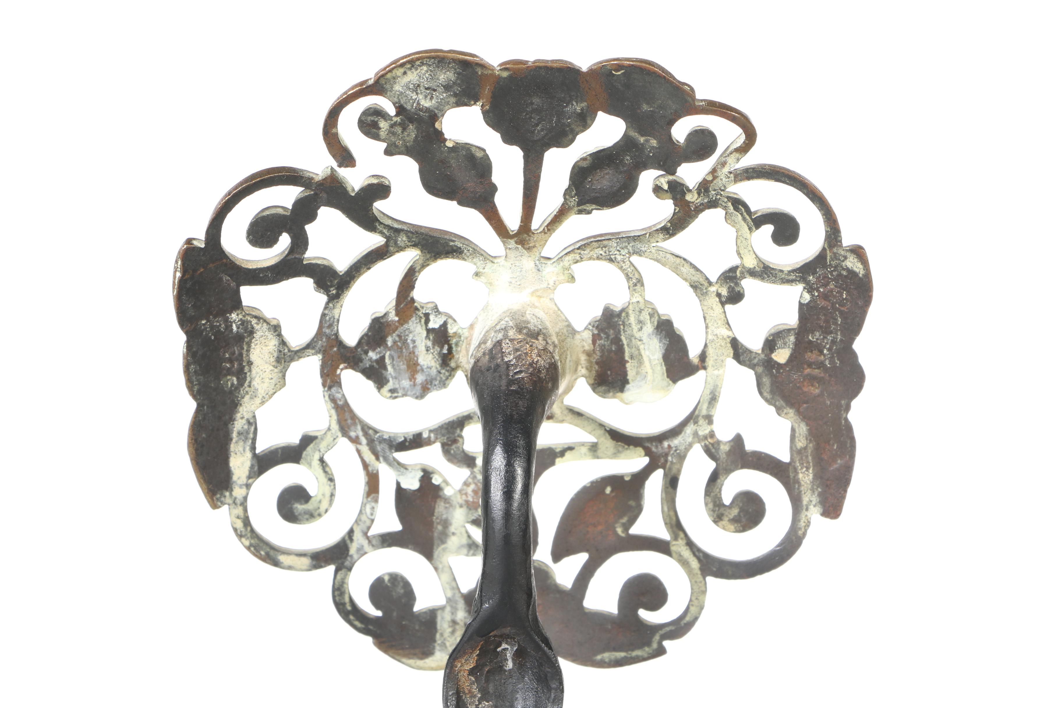 Vintage Cast Iron and Brass Andirons