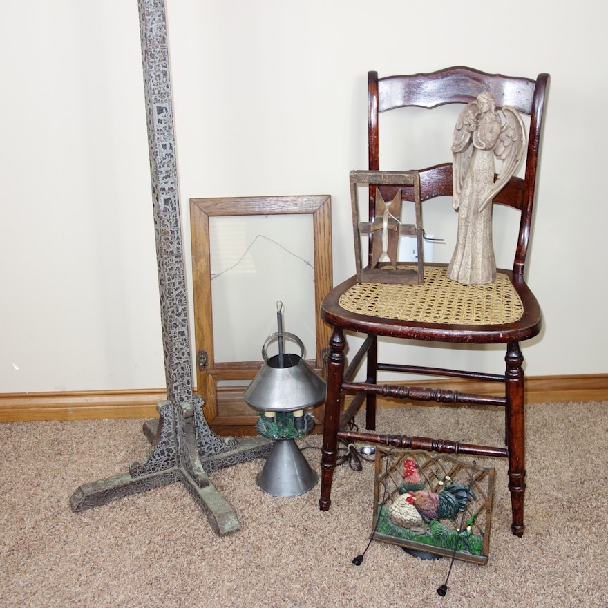 Coat Rack, Side Chair and Decor