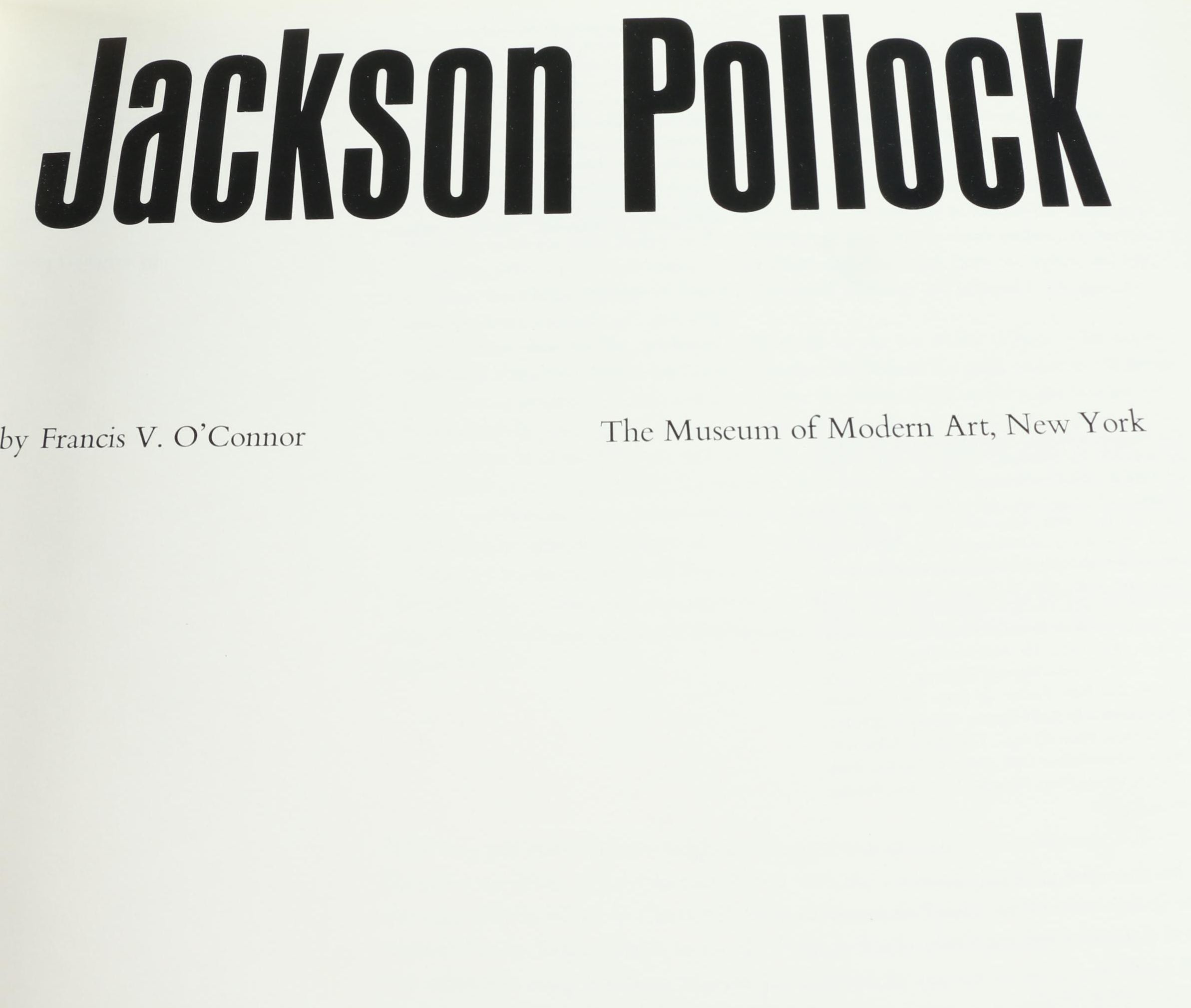 1967 "Jackson Pollock: The Museum Of Modern Art, New York"