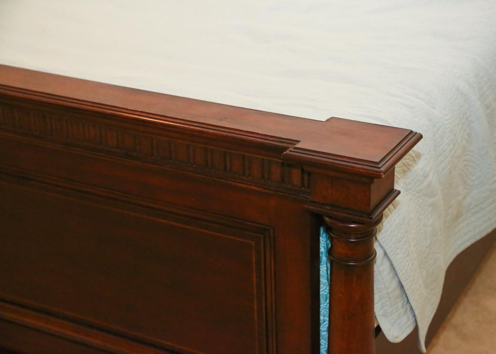 Thomasville "Federicksburg" King Size Panel Bed Frame with Linens