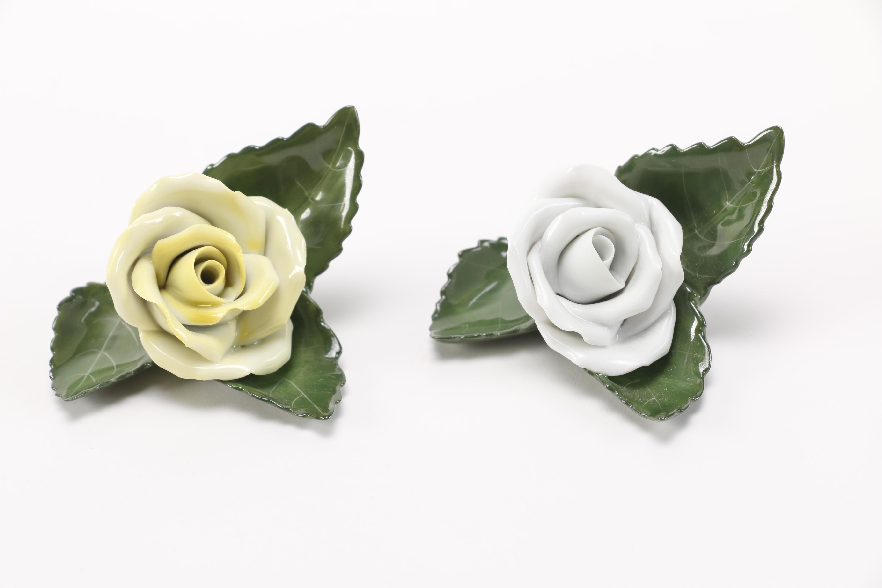 Decorative Porcelain Flowers Including Herend