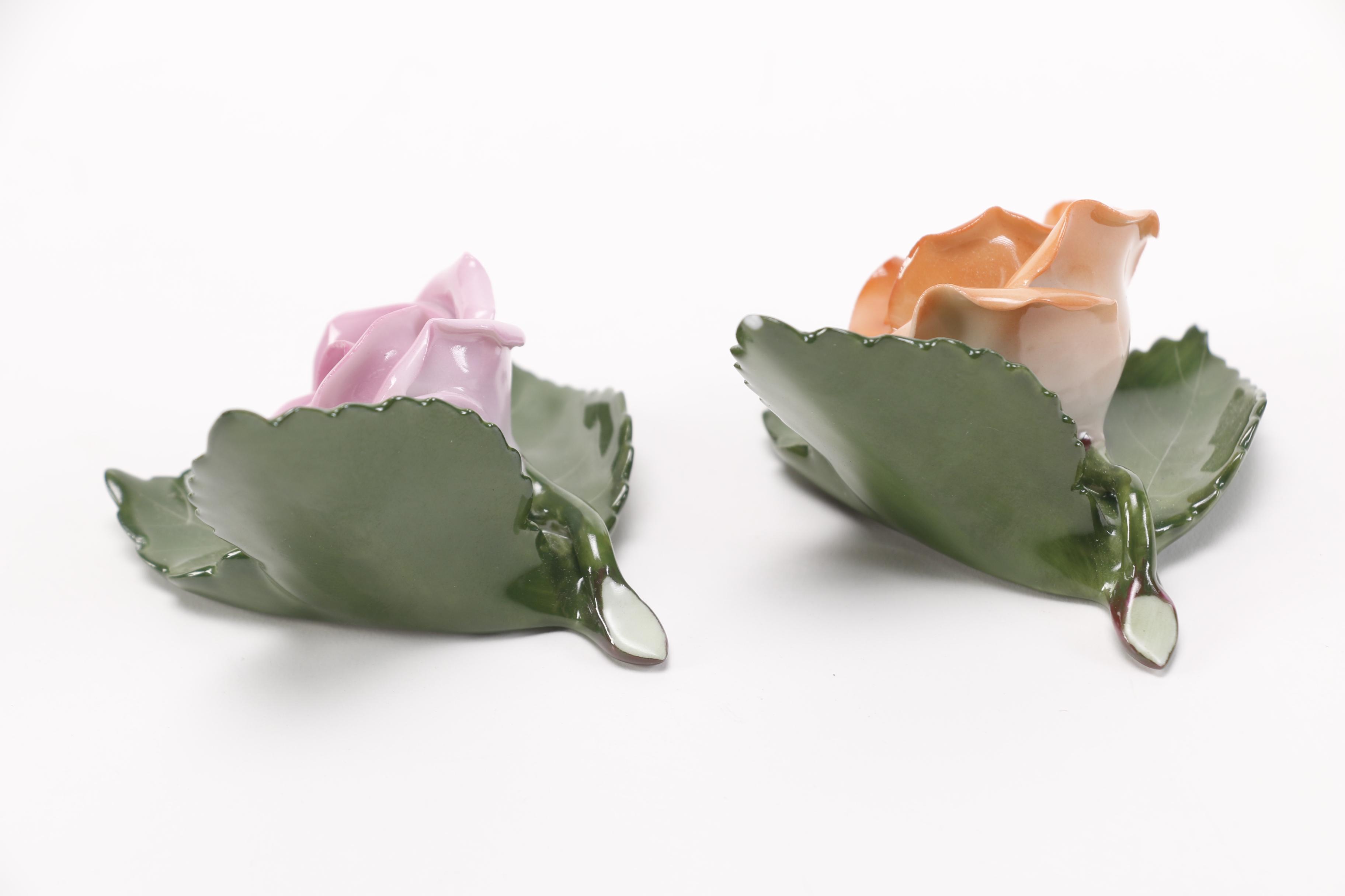 Decorative Porcelain Flowers Including Herend