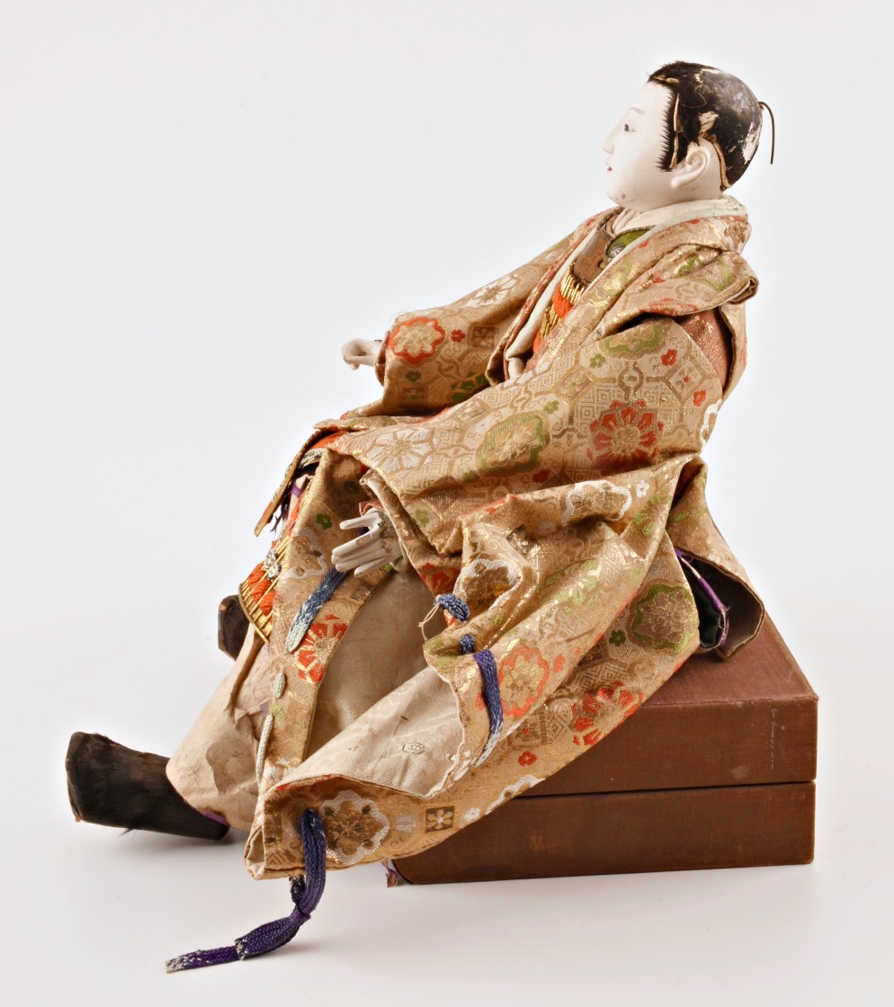 Late 19th or Early 20th Century Japanese Gofun Samurai Warrior
