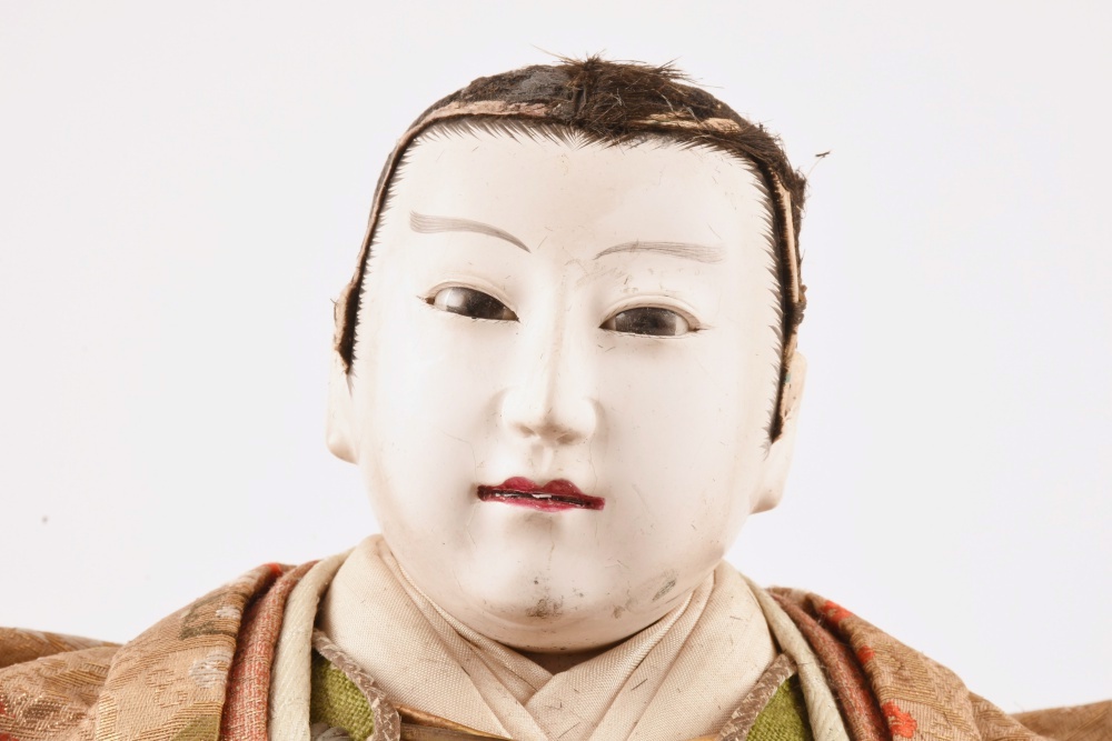 Late 19th or Early 20th Century Japanese Gofun Samurai Warrior