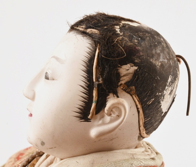 Late 19th or Early 20th Century Japanese Gofun Samurai Warrior