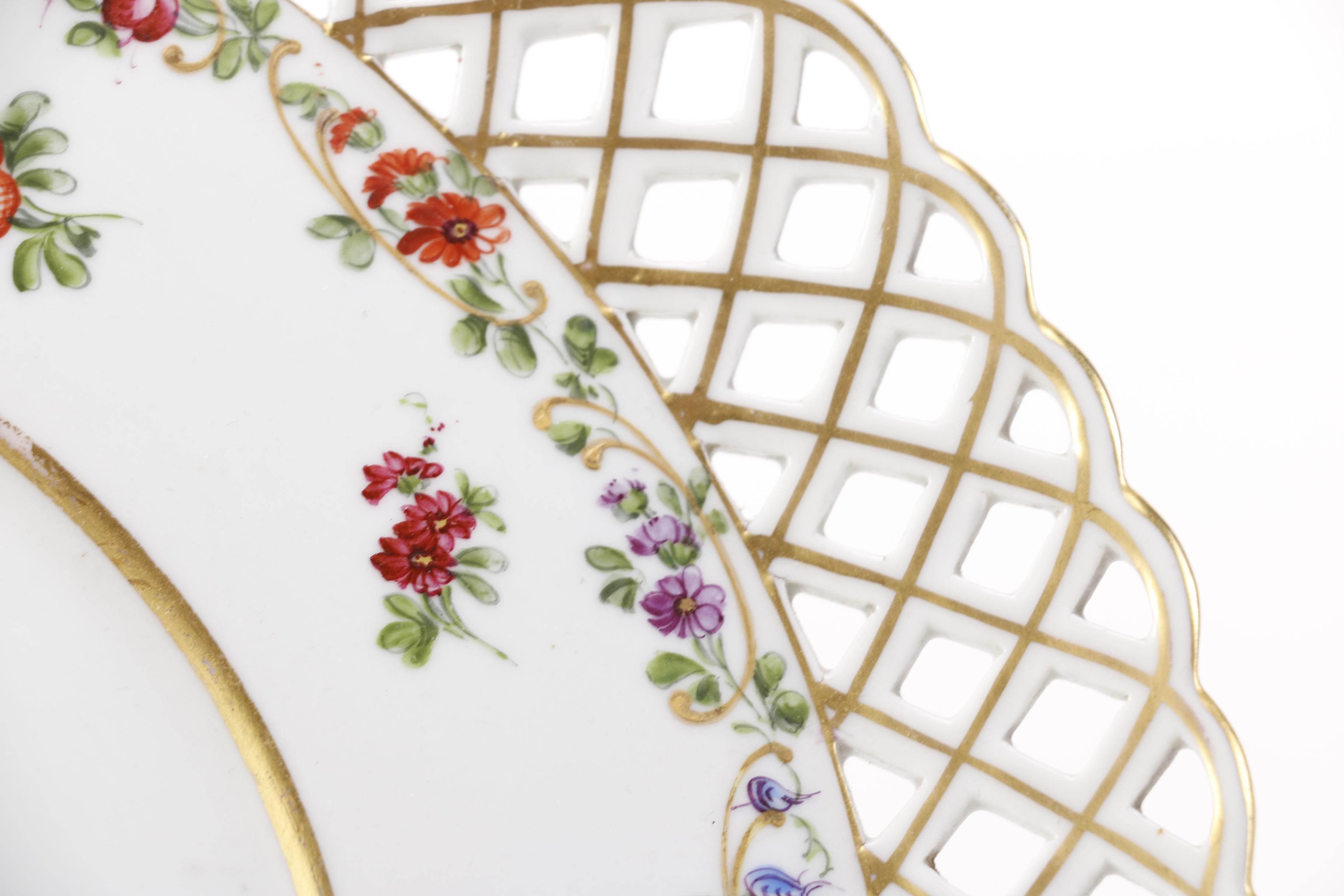 Early 20th Century Von Schierholz Reticulated Bowl and Underplate