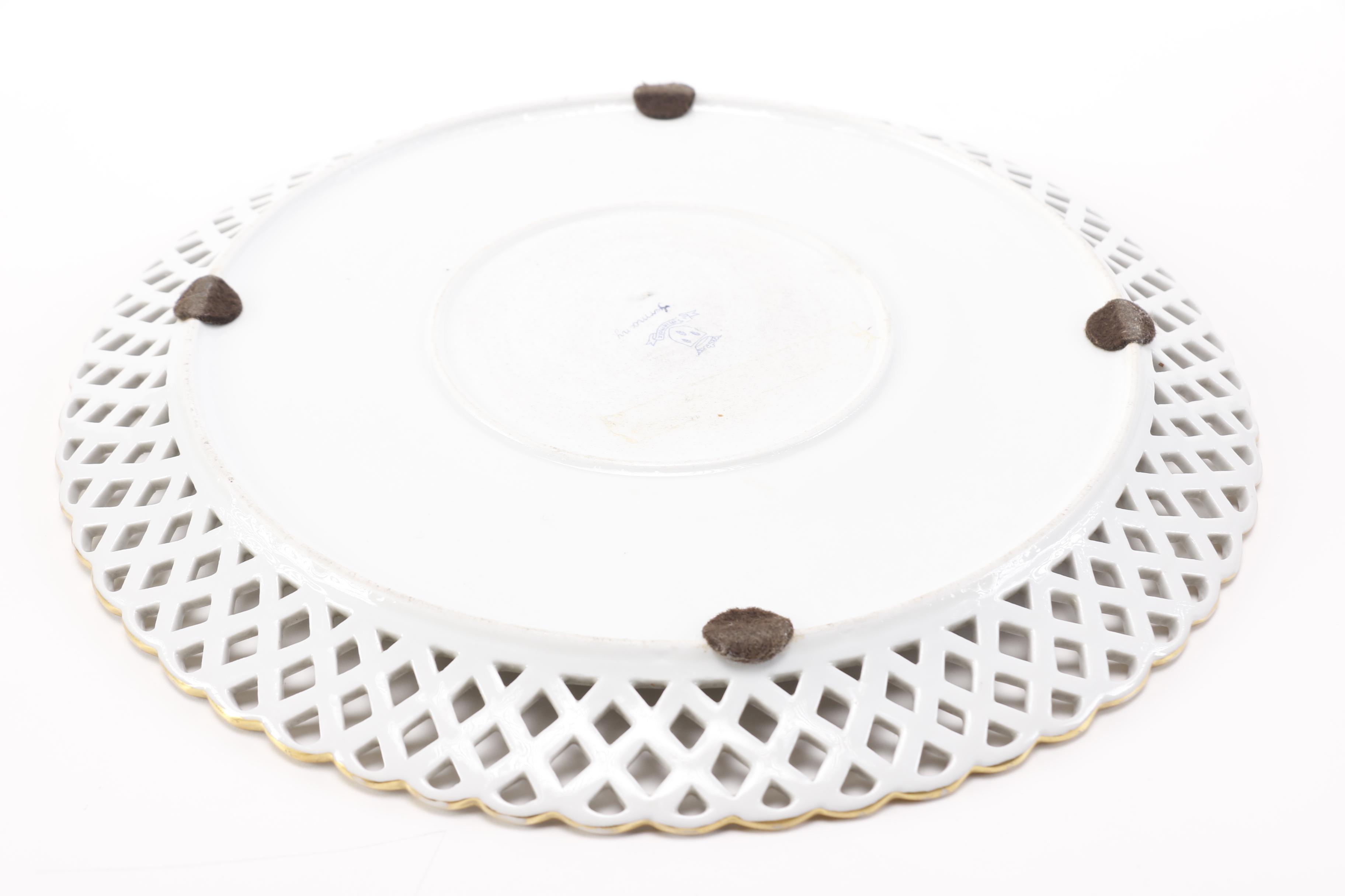 Early 20th Century Von Schierholz Reticulated Bowl and Underplate