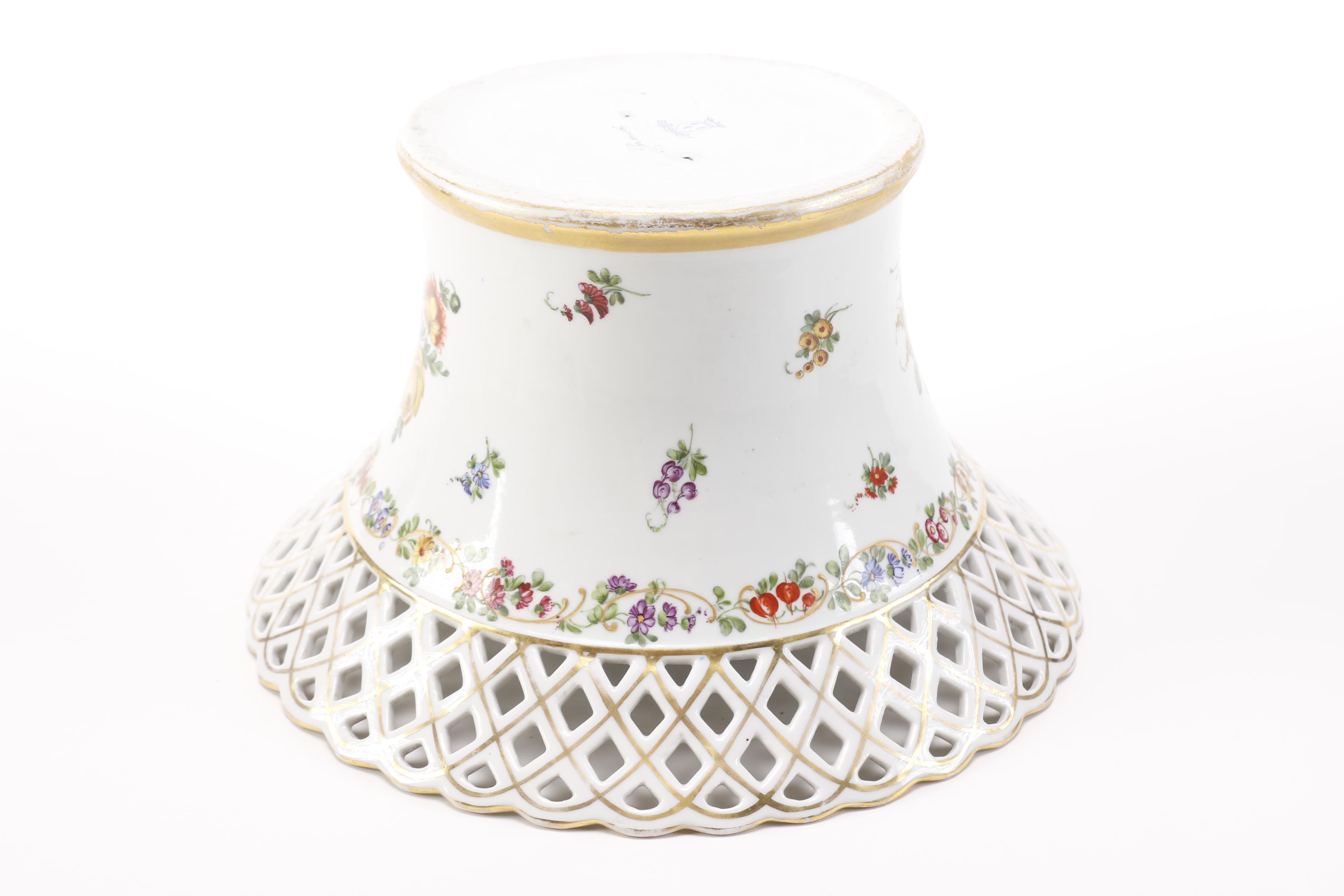 Early 20th Century Von Schierholz Reticulated Bowl and Underplate