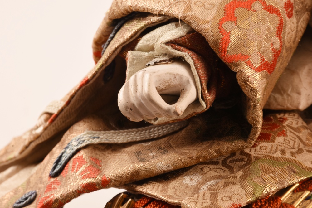 Late 19th or Early 20th Century Japanese Gofun Samurai Warrior