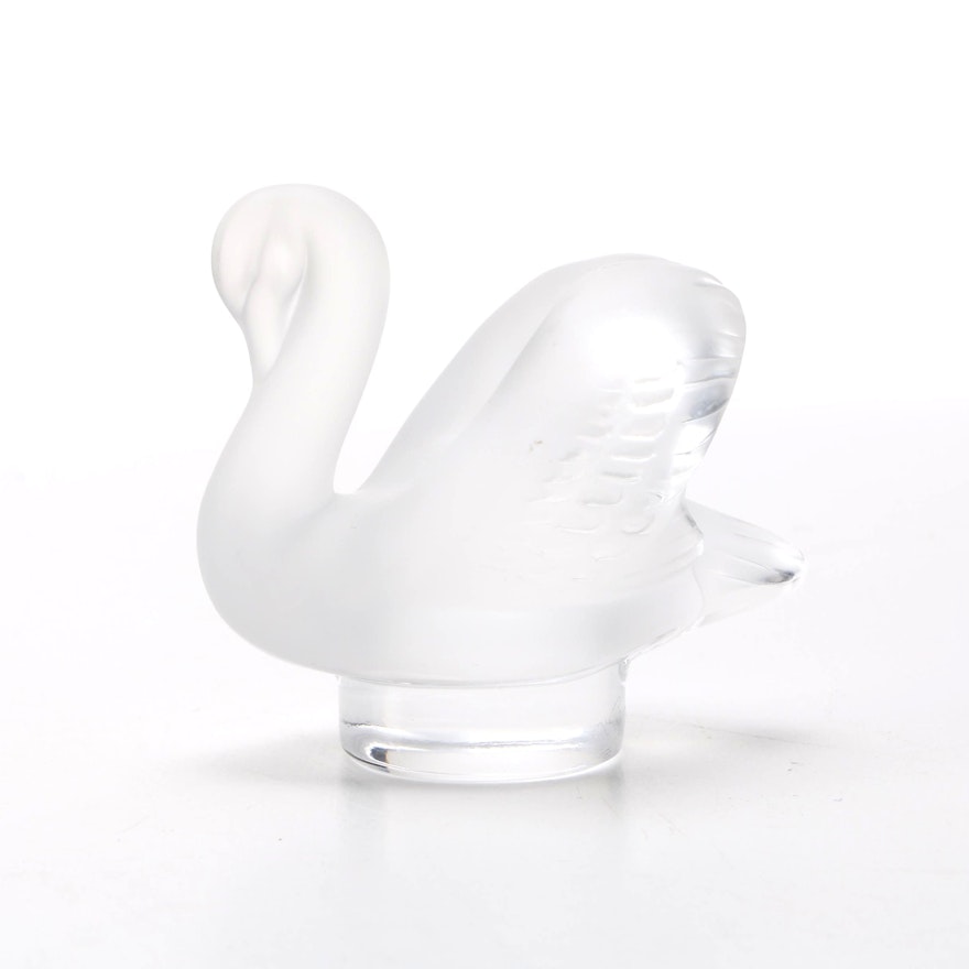 Lalique Crystal Swan Figurine