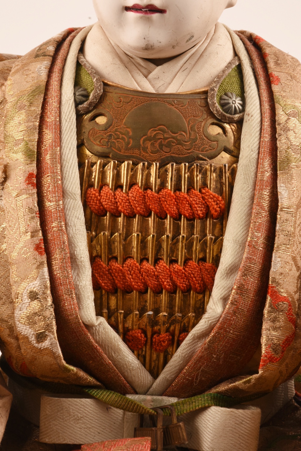 Late 19th or Early 20th Century Japanese Gofun Samurai Warrior