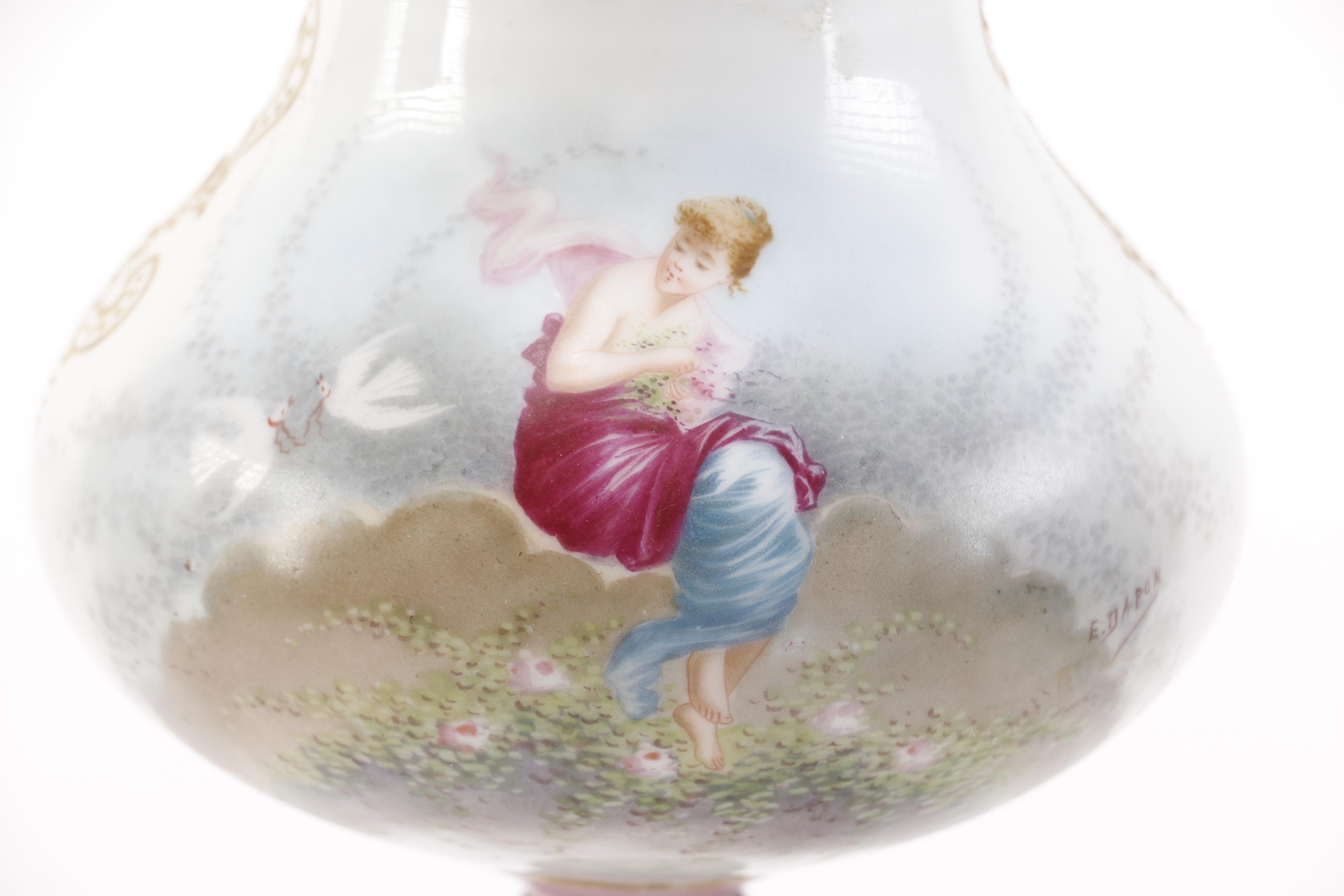 Vintage Mounted Sevres-Style Urn