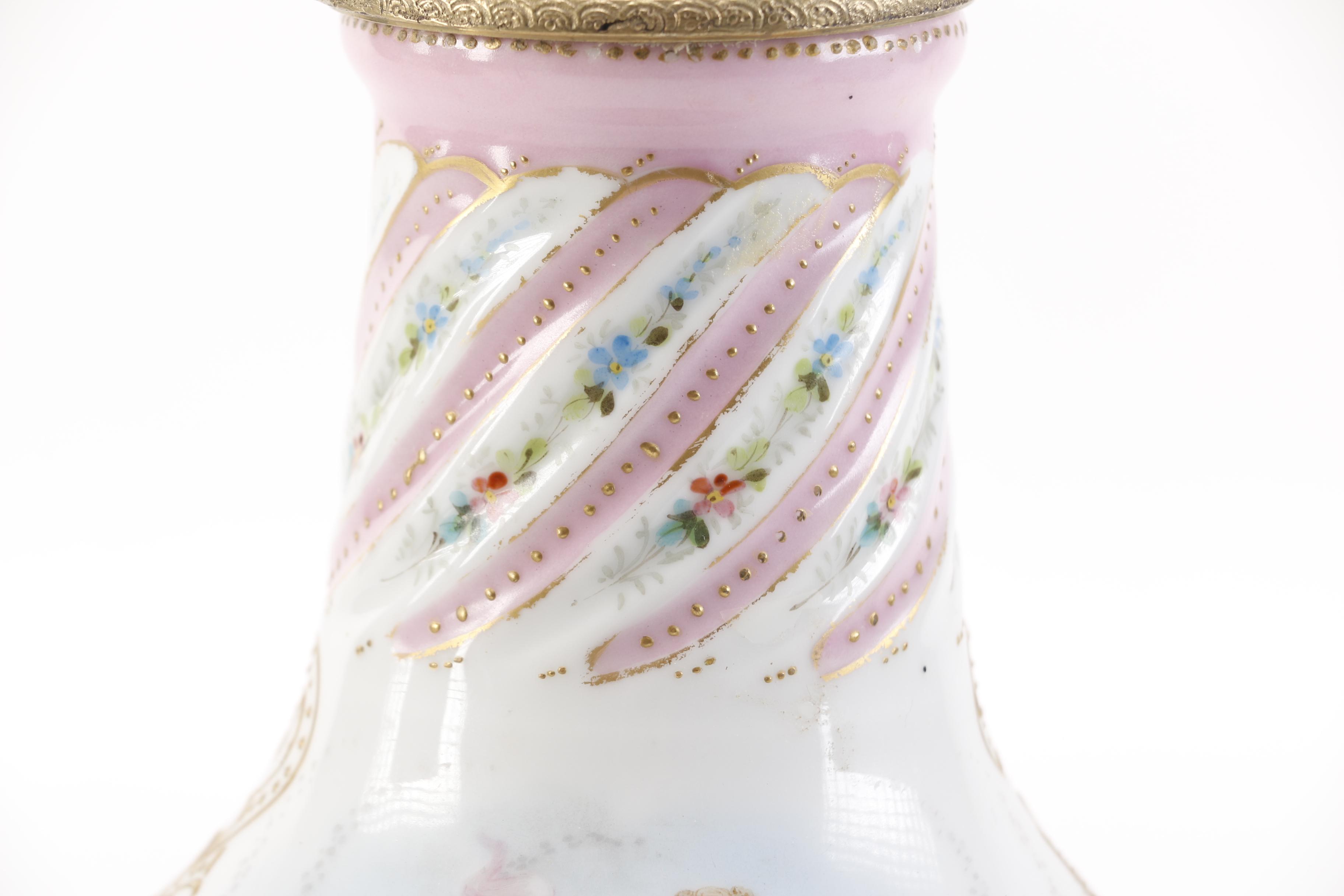 Vintage Mounted Sevres-Style Urn