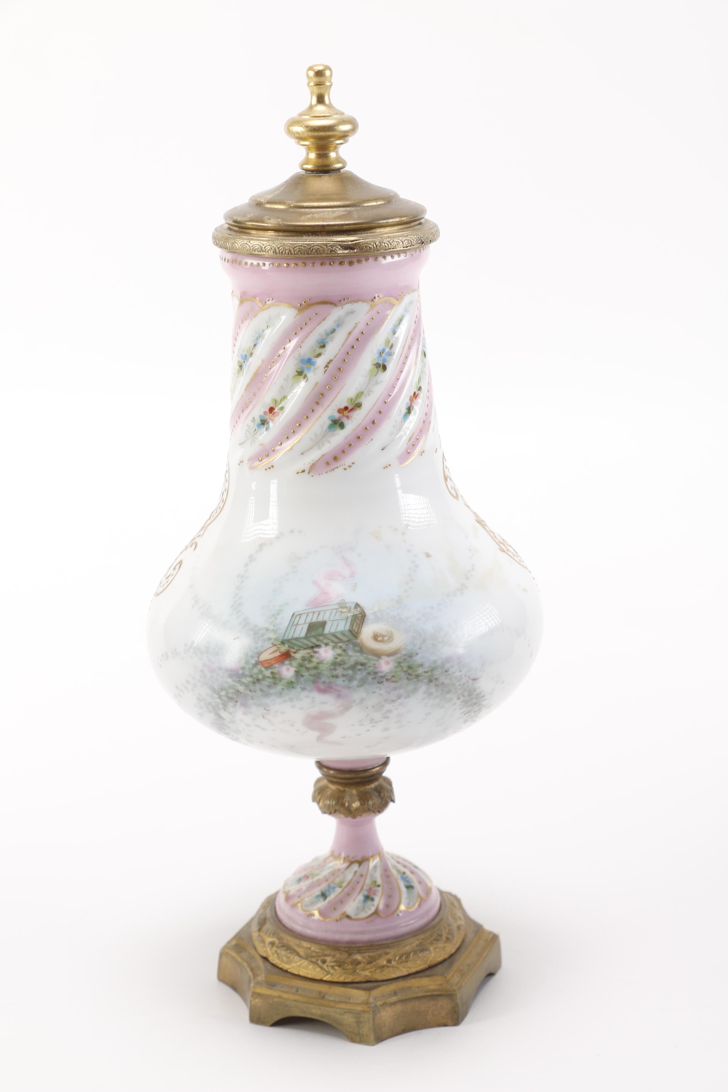 Vintage Mounted Sevres-Style Urn