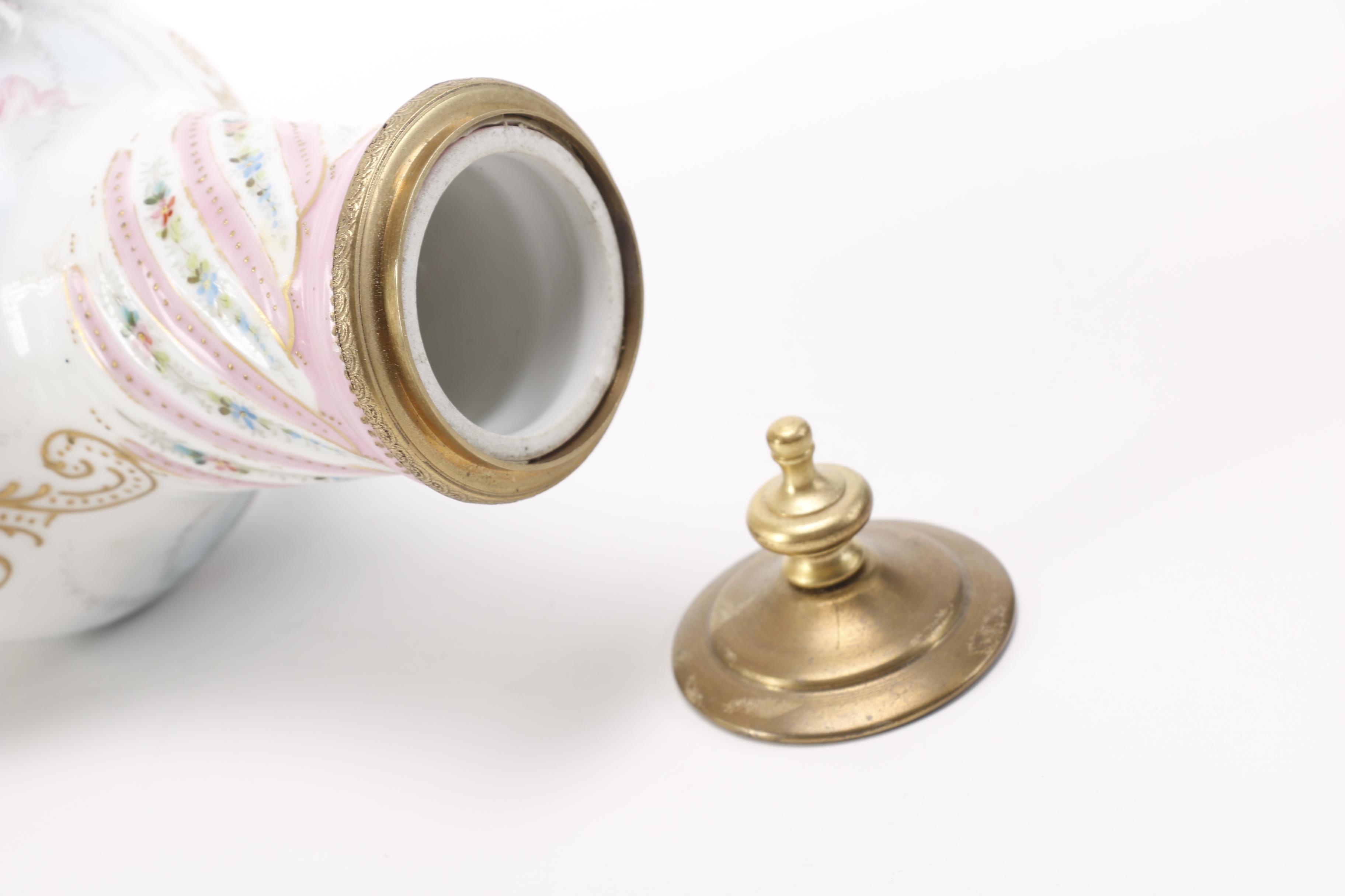 Vintage Mounted Sevres-Style Urn