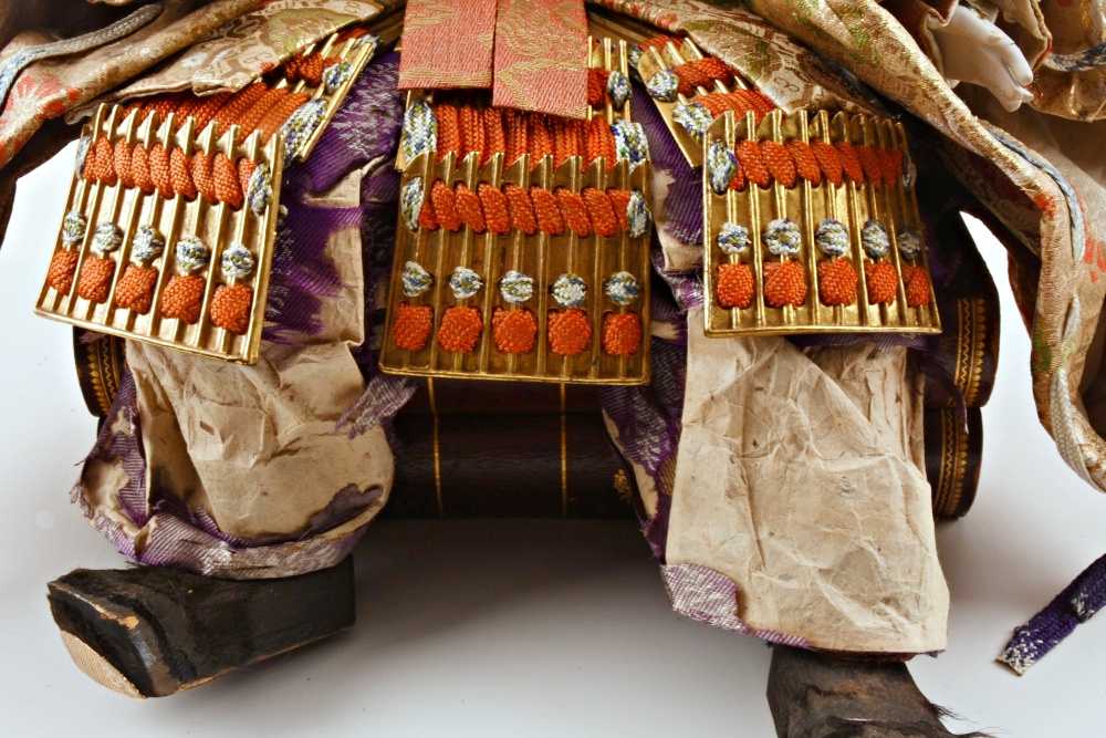 Late 19th or Early 20th Century Japanese Gofun Samurai Warrior