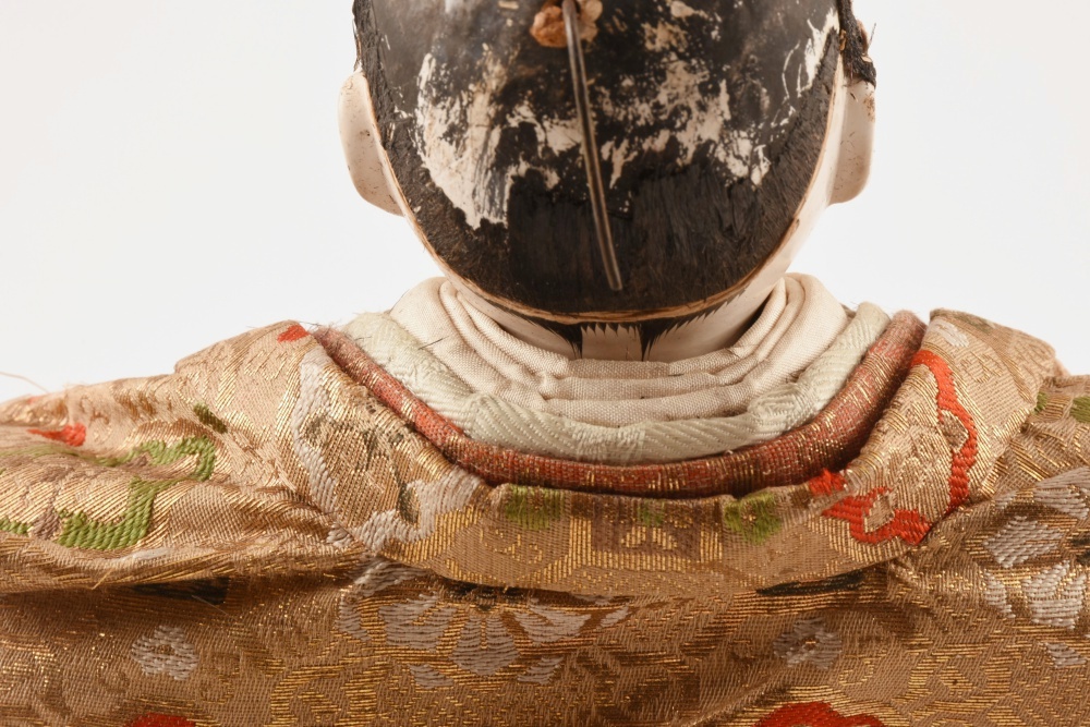 Late 19th or Early 20th Century Japanese Gofun Samurai Warrior