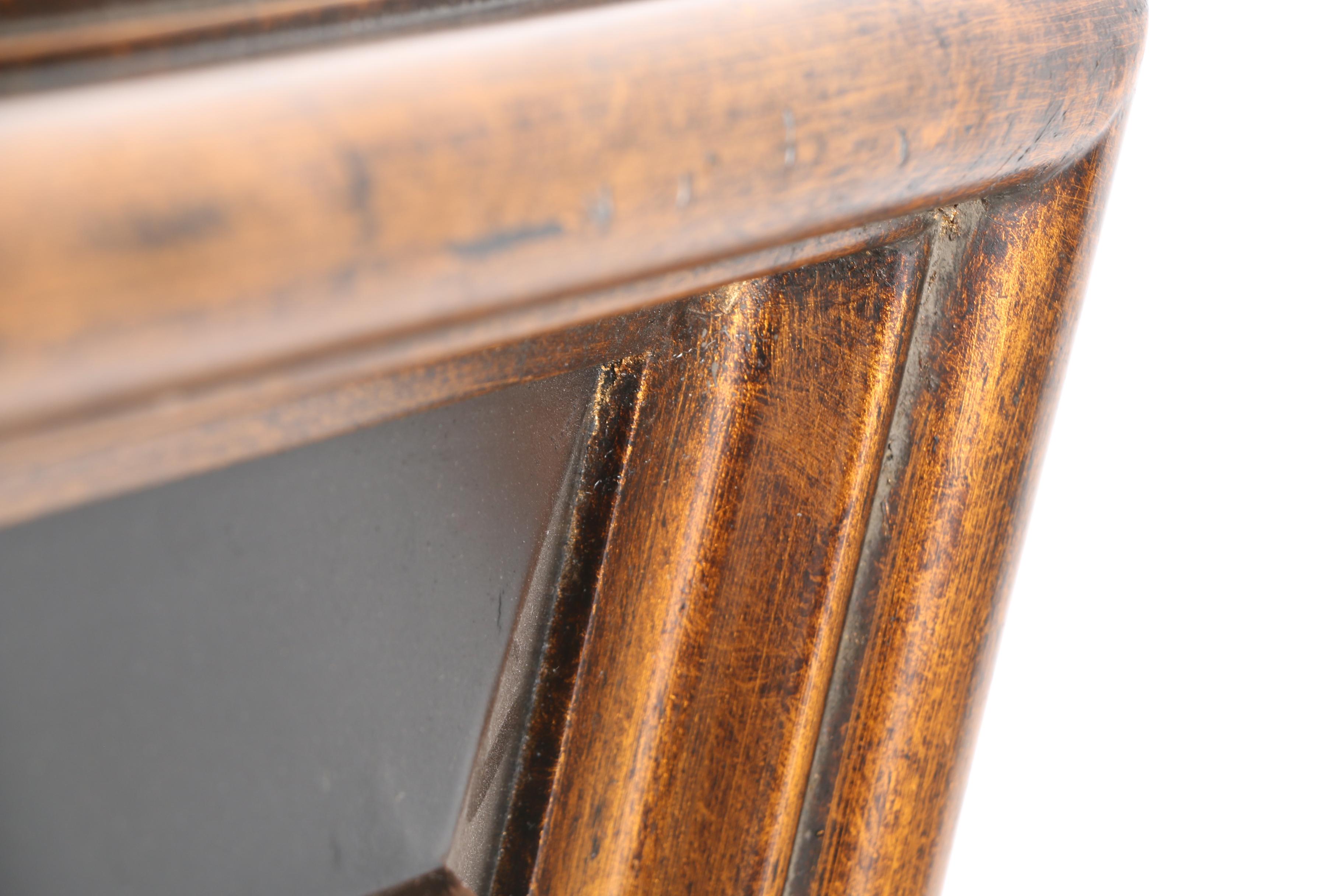 Black Gold Tone Wood Framed Mirror