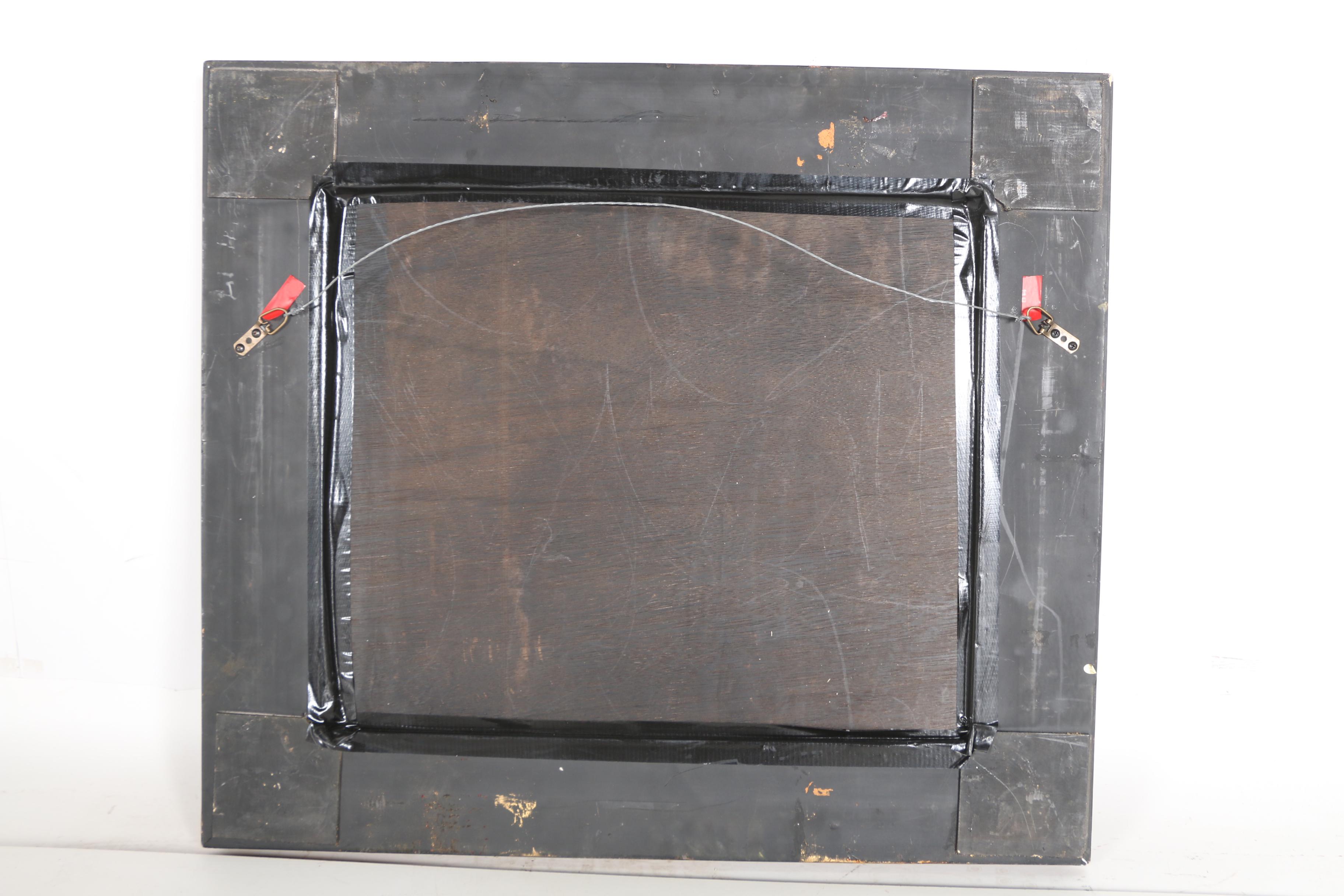 Black Gold Tone Wood Framed Mirror
